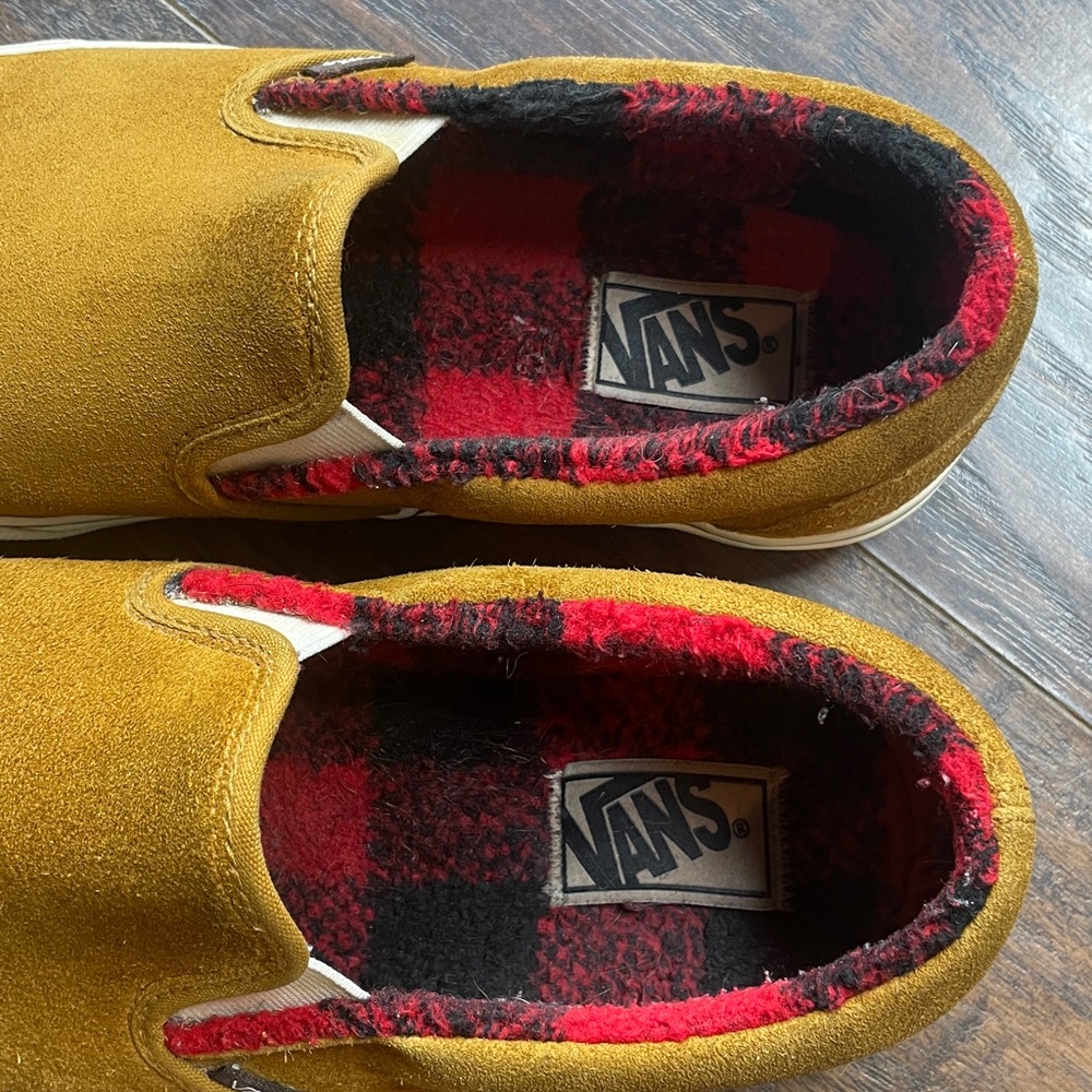 Vans Classic Slip On Cozy Suede Buffalo Check Sherpa Lining 9.5 M / 11 W - Picture 4 of 12